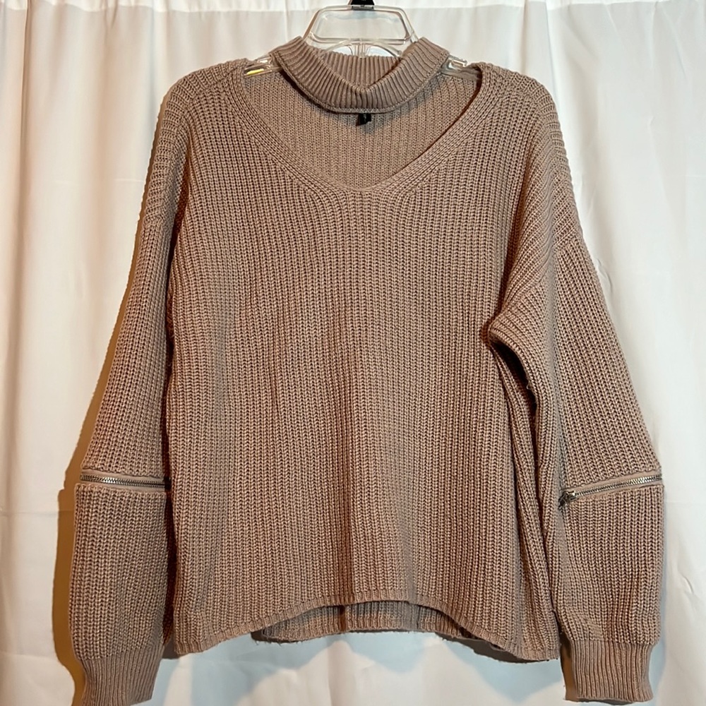 Womens Moon and Madison Blush Scoop Neck long Sleeve Sweater Size Large
